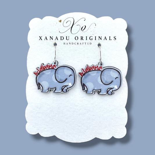 Alabama Elephant Earrings