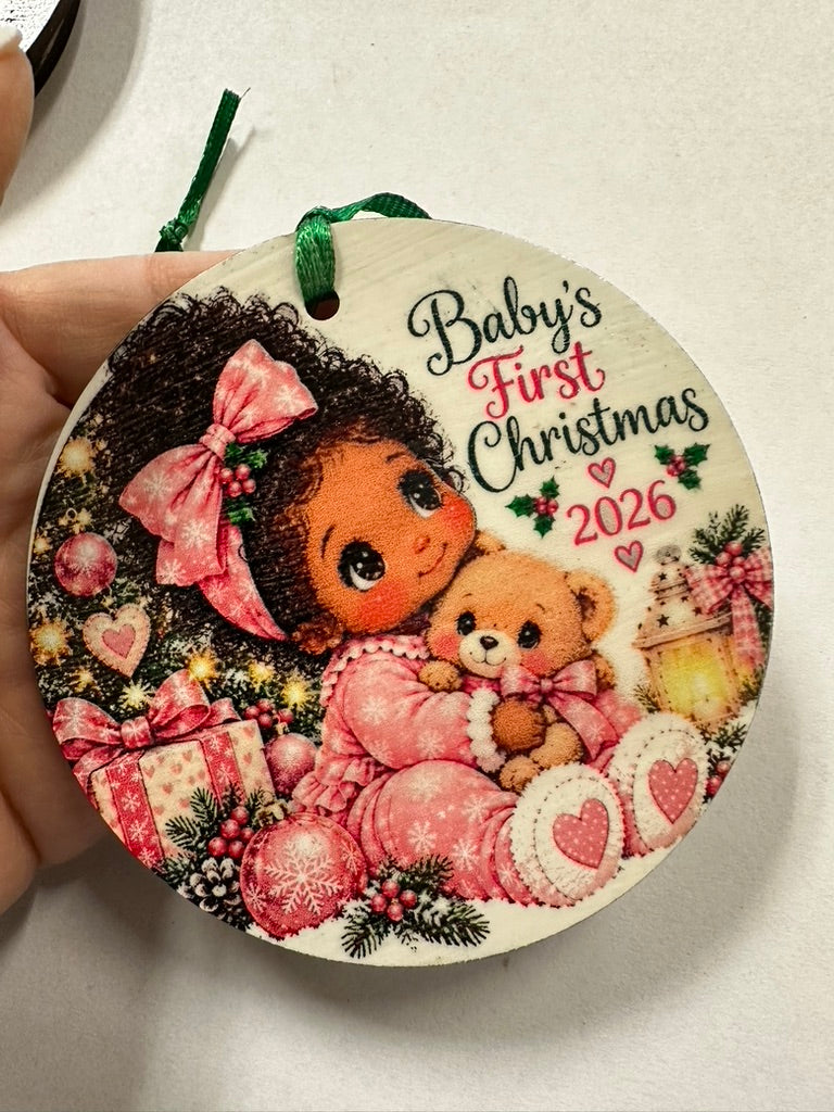 Baby's First Christmas 2026 Little Girl Ornament