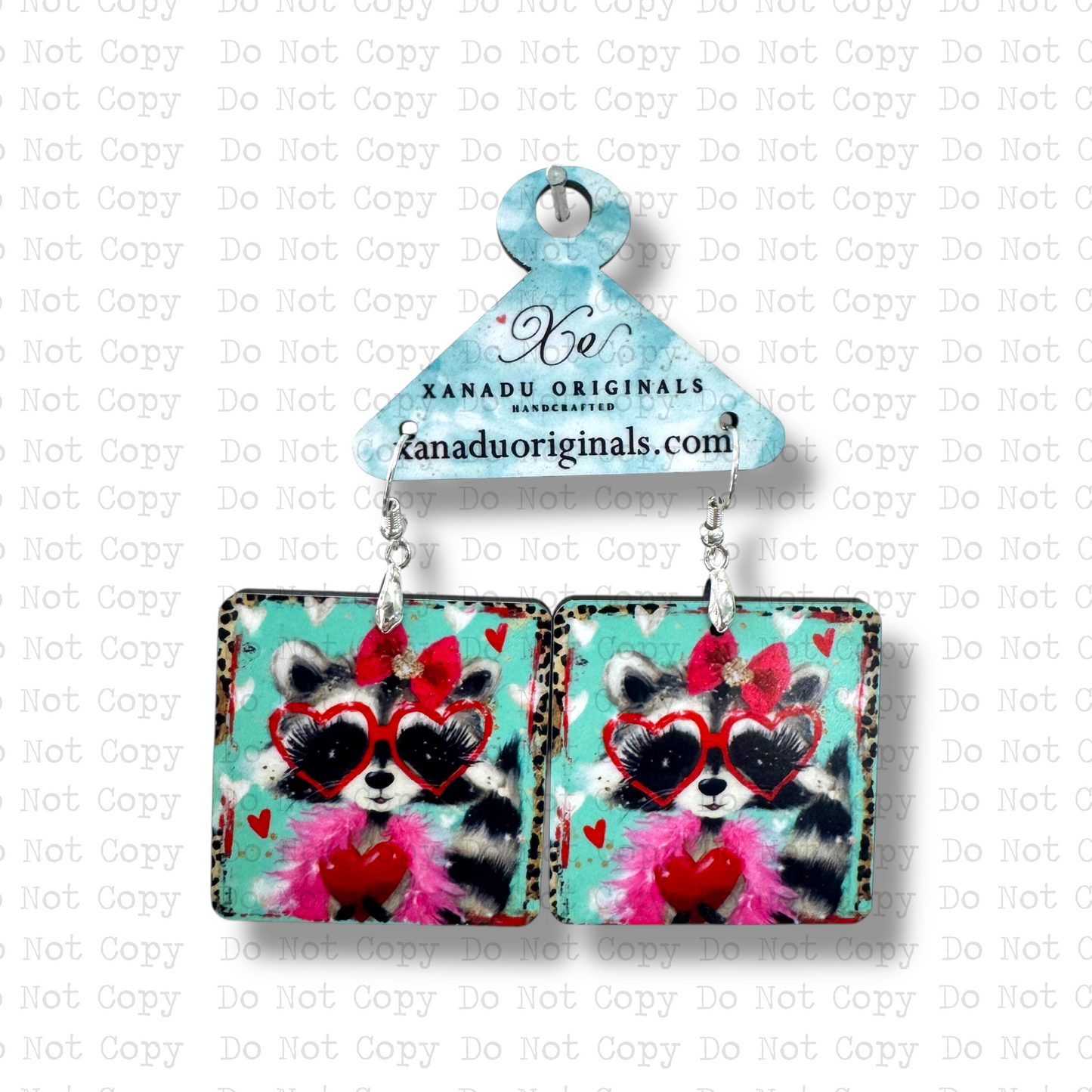 Raccoon Valentine Earrings