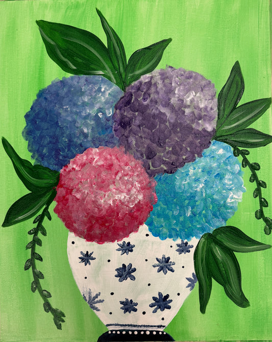 Hydrangea Painting Class $35  5-12-26 6:00-8:00