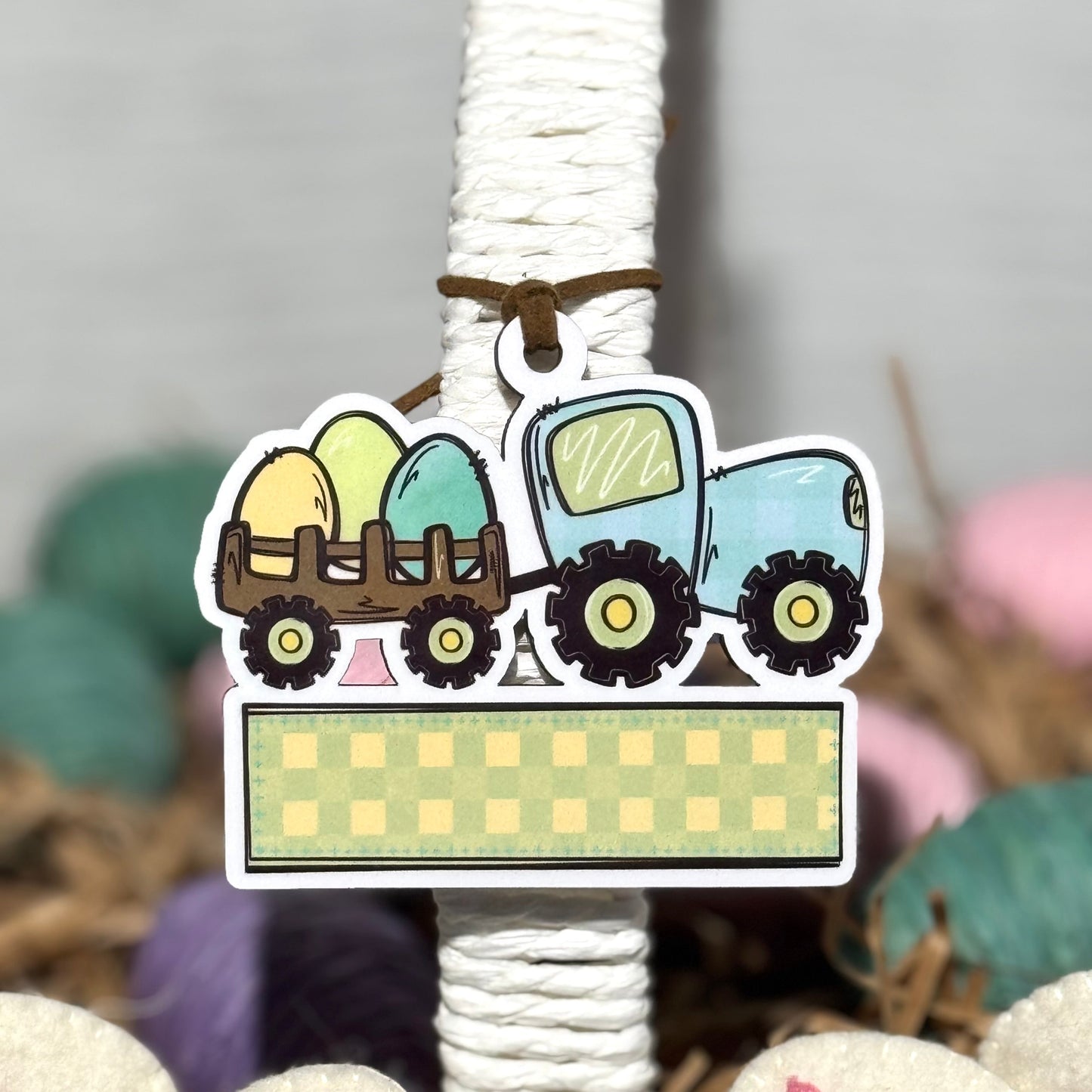 Boy Tractor Personalized Easter Basket Tag