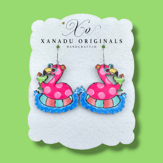Pool Margarita Flamingo Earrings