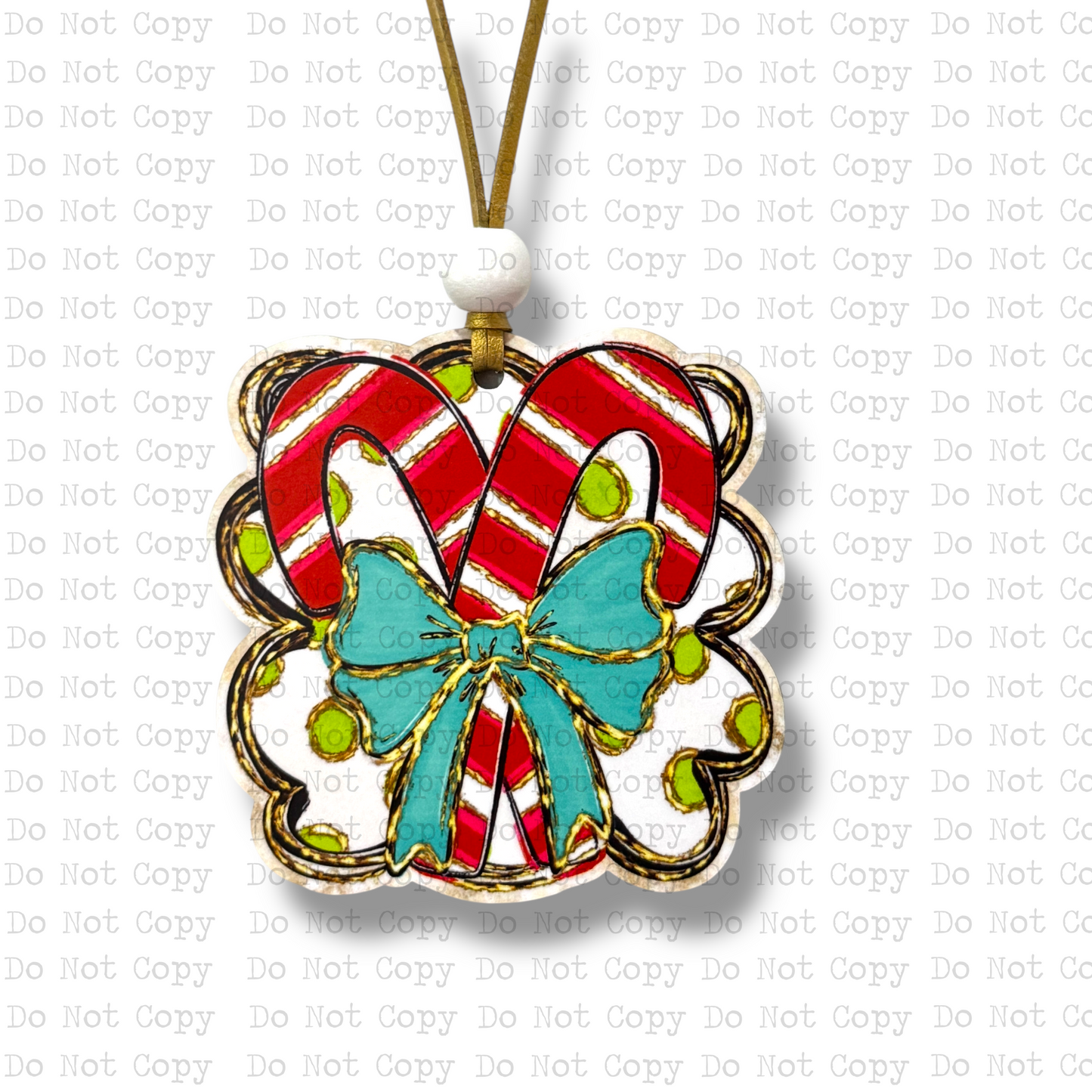 Candy Canes Bow Christmas Ornament