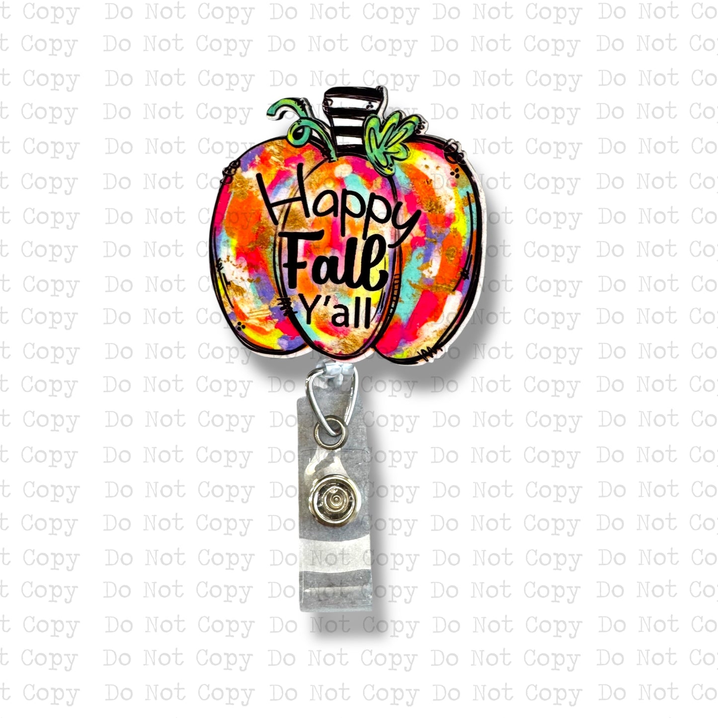 Happy Fall Y'all Interchangeable Badge Button with Reel Option