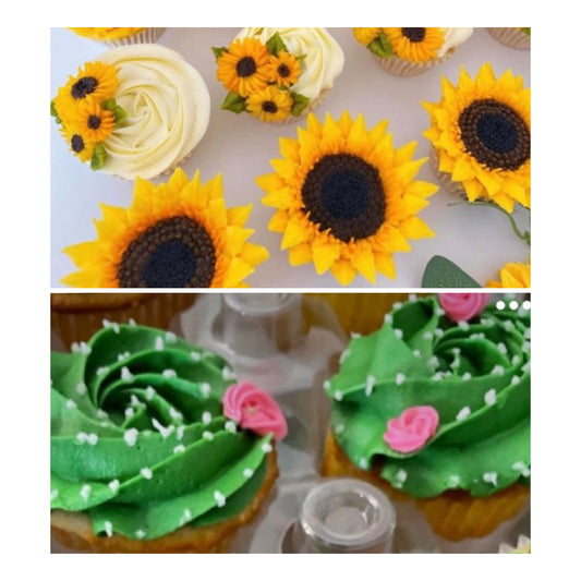 Sunflower or Cactus Cupcake Decorating Class  $65 8-27-24  6:00-8:00