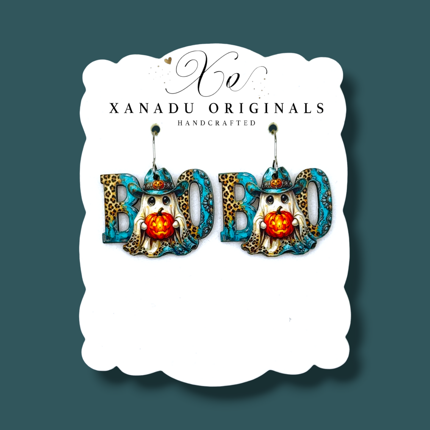 Boo Cowboy Ghost Dangle Earrings