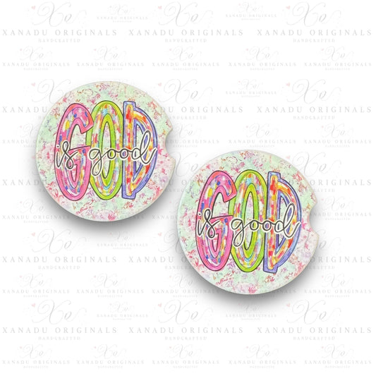 God Is Good Ceramic Car Coaster - 1