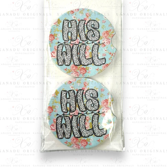His Will Not Mine Ceramic Car Coaster - 1