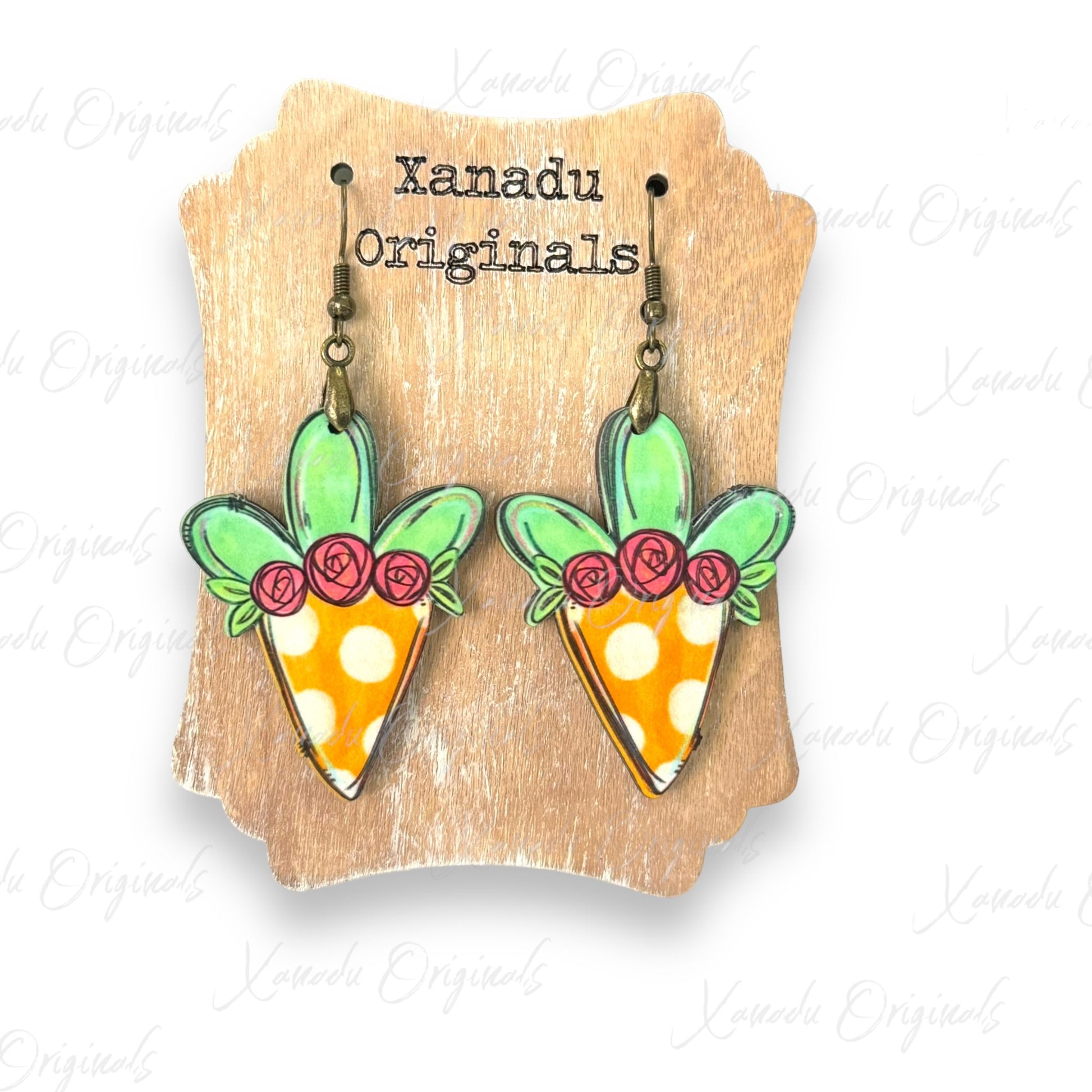 Whimsical Flower Carrot Earrings - 1