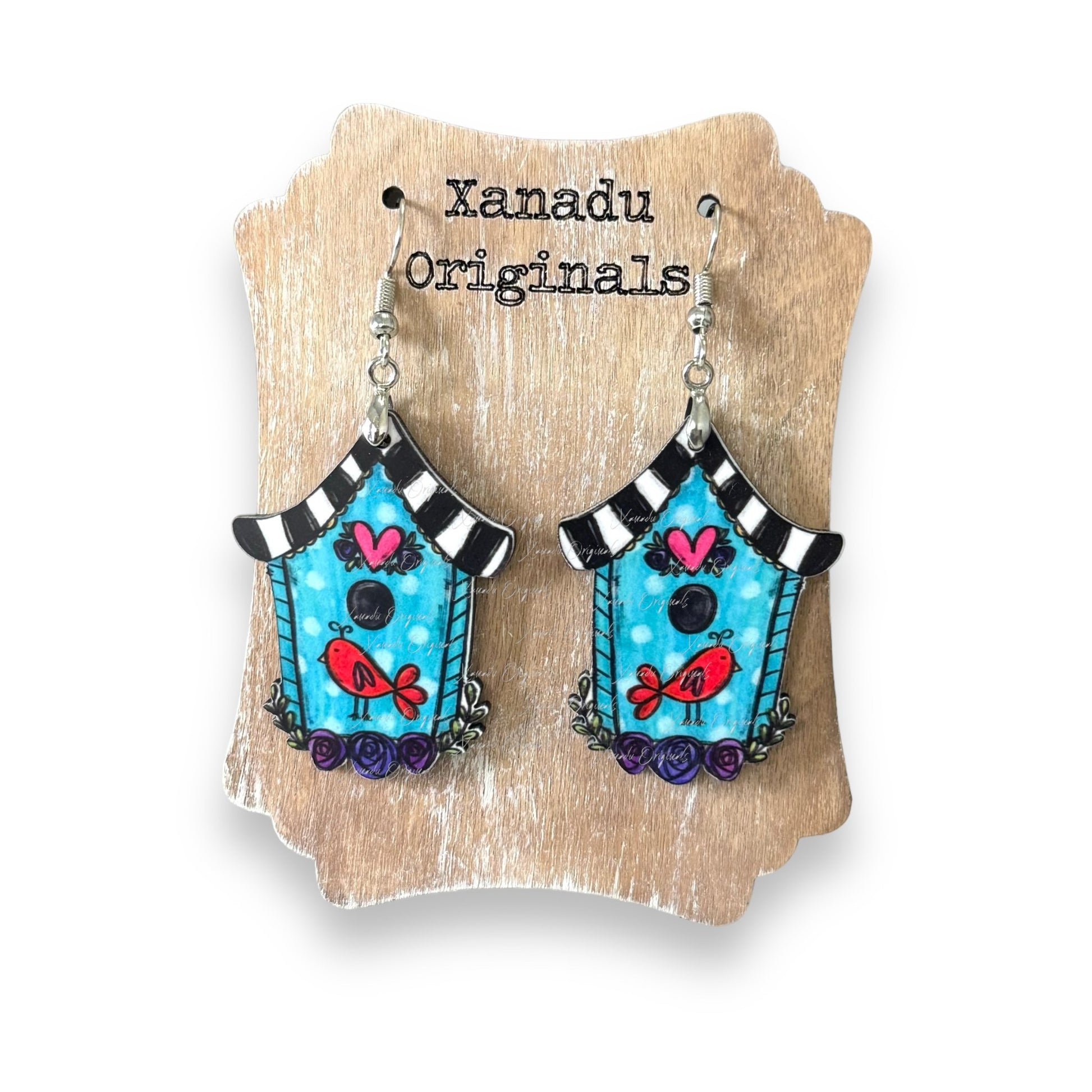 Spring Birdhouse Earrings - 1
