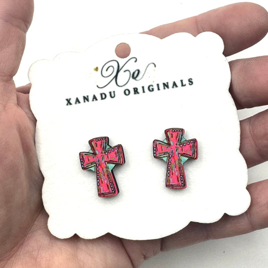 STUD Pink Cross With Post