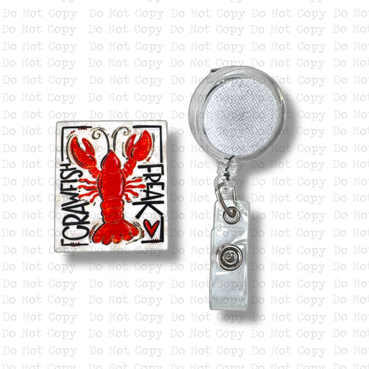 Crawfish Freak Interchangeable Badge Button with Reel Option