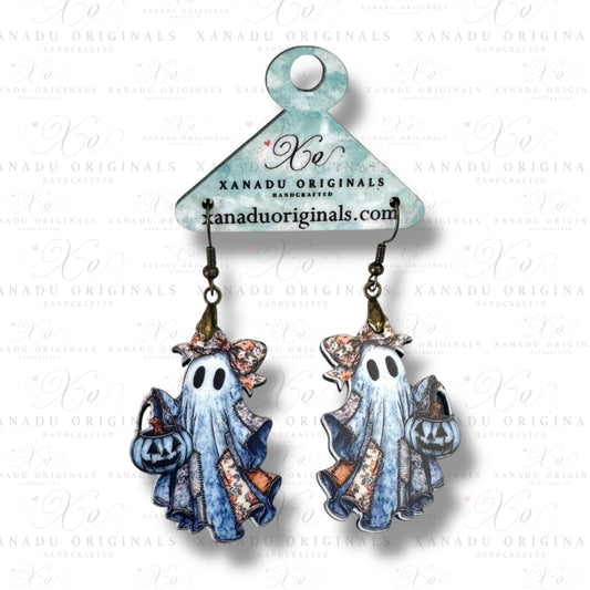 Denim Ghost Earrings