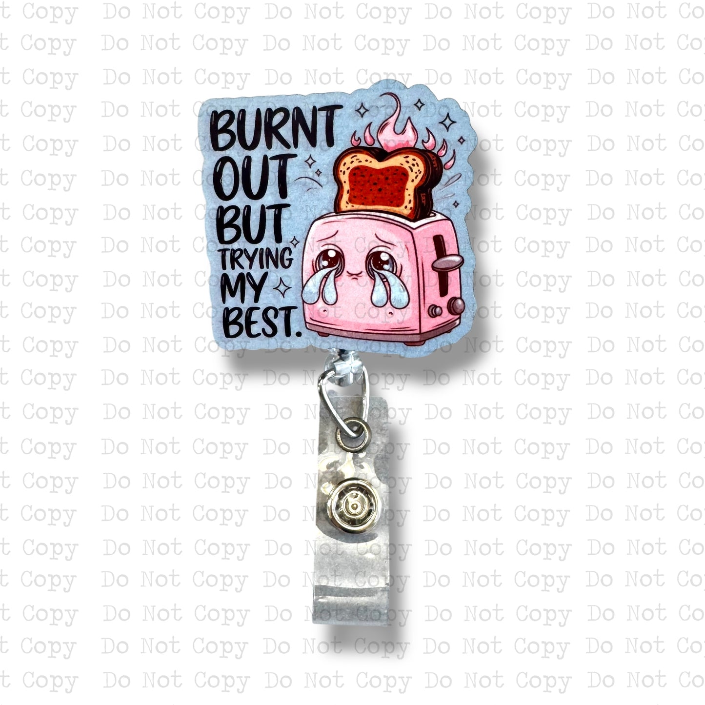 Burnt Out Interchangeable Badge Button with Reel Option