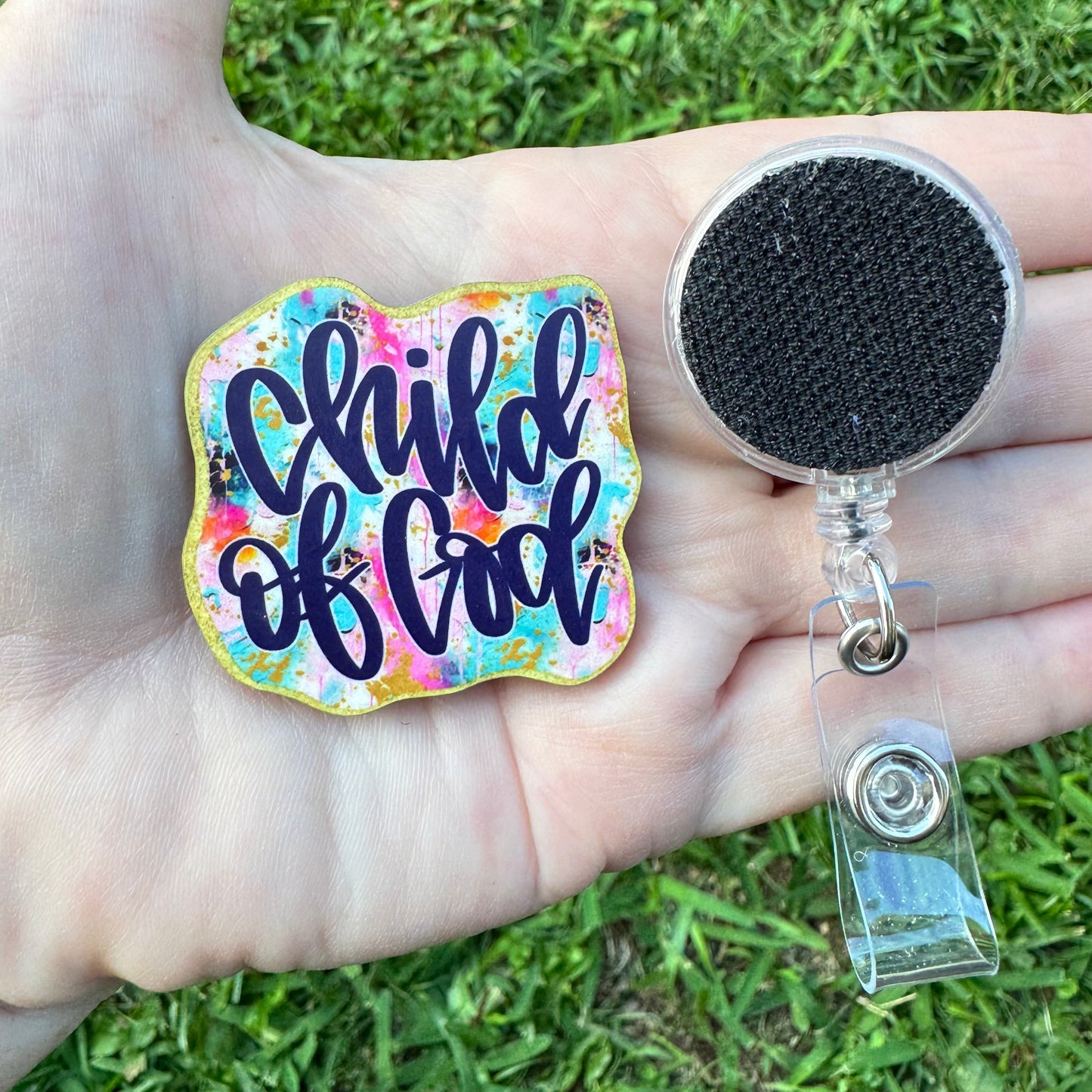 Child Of God Interchangeable Badge Button with Reel Option
