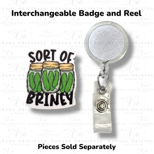 Sort of Briney Interchangeable Badge Button with Reel Option