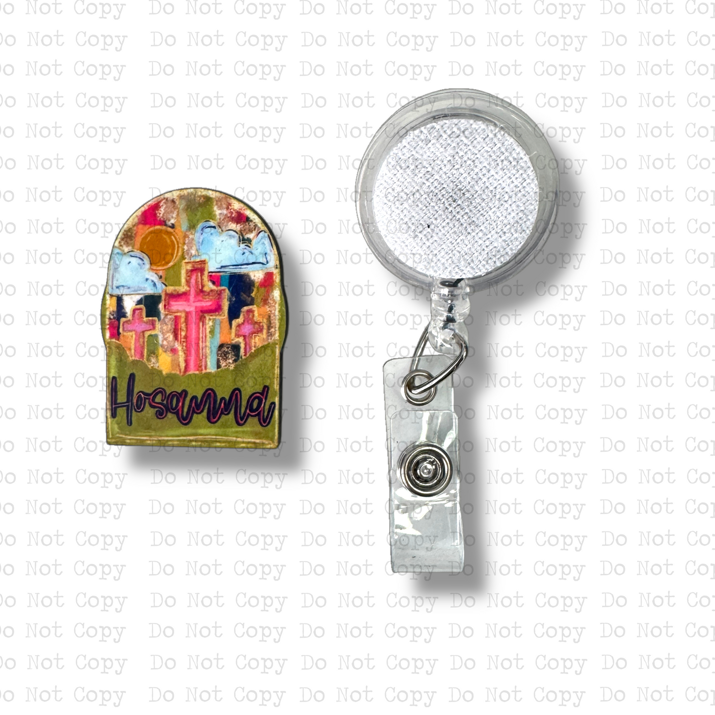 Hosanna Interchangeable Badge Button with Reel Option