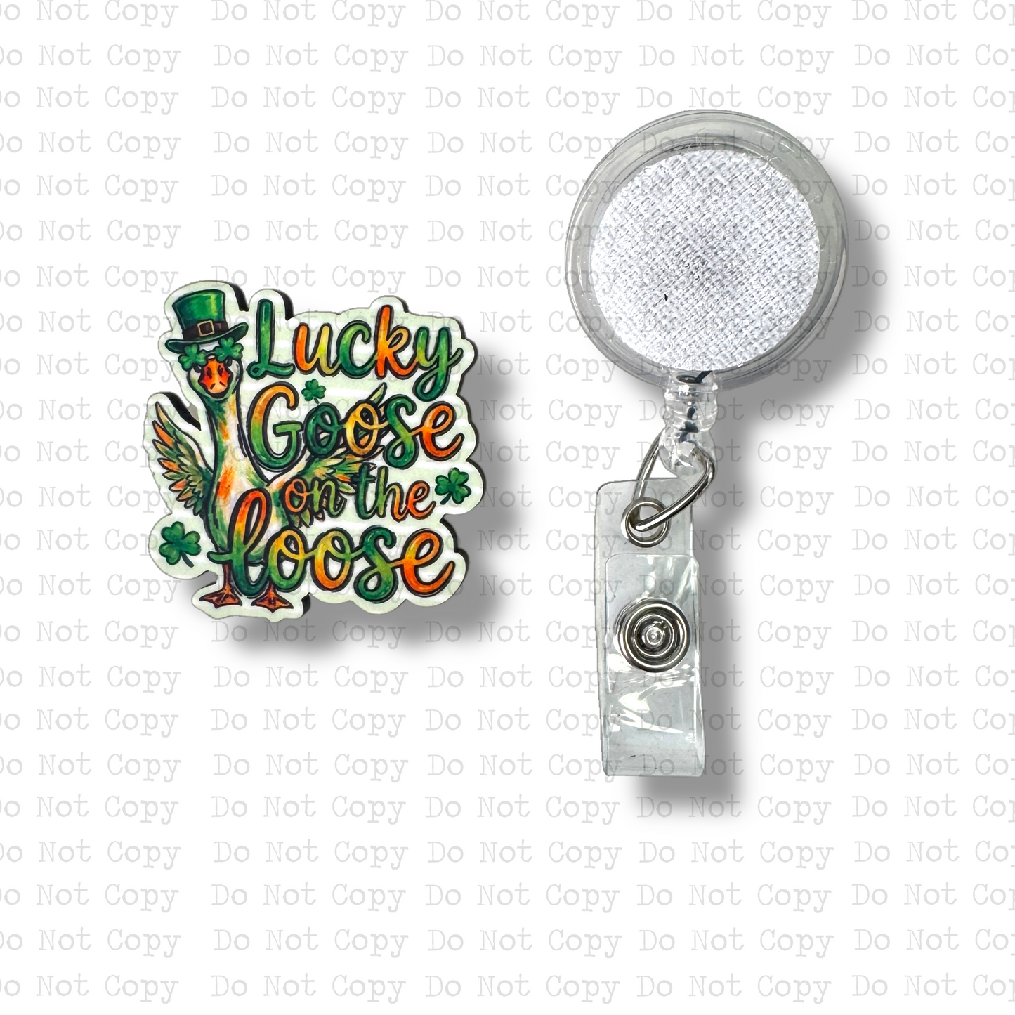 Lucky Goose Interchangeable Badge Button with Reel Option