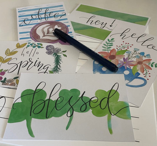 Hello Spring Handlettering Class (BYOW Bring your own wine) 🍫provided  $45 3-24-26 6:00-8:00