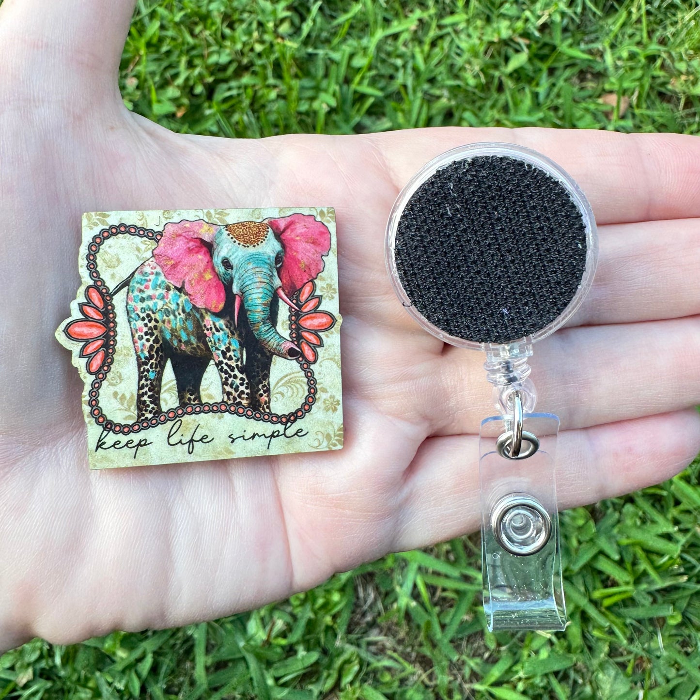 Keep Life Simple Interchangeable Badge Button with Reel Option