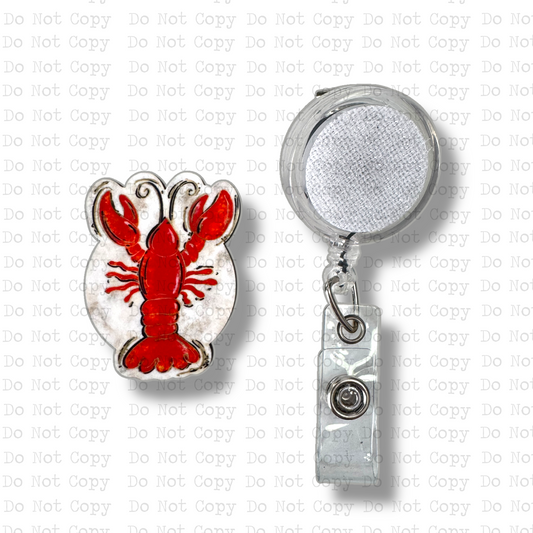 Crawfish Interchangeable Badge Button with Reel Option