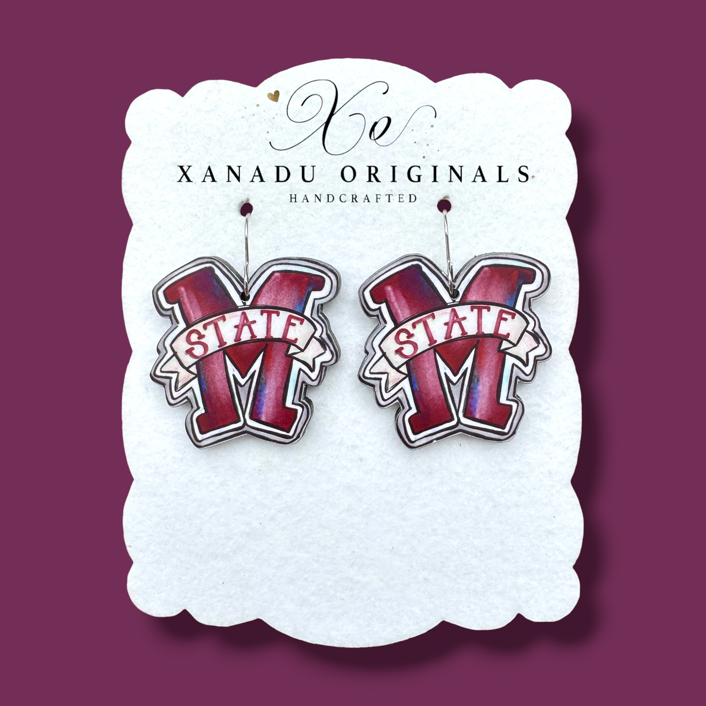 M State Banner Earrings