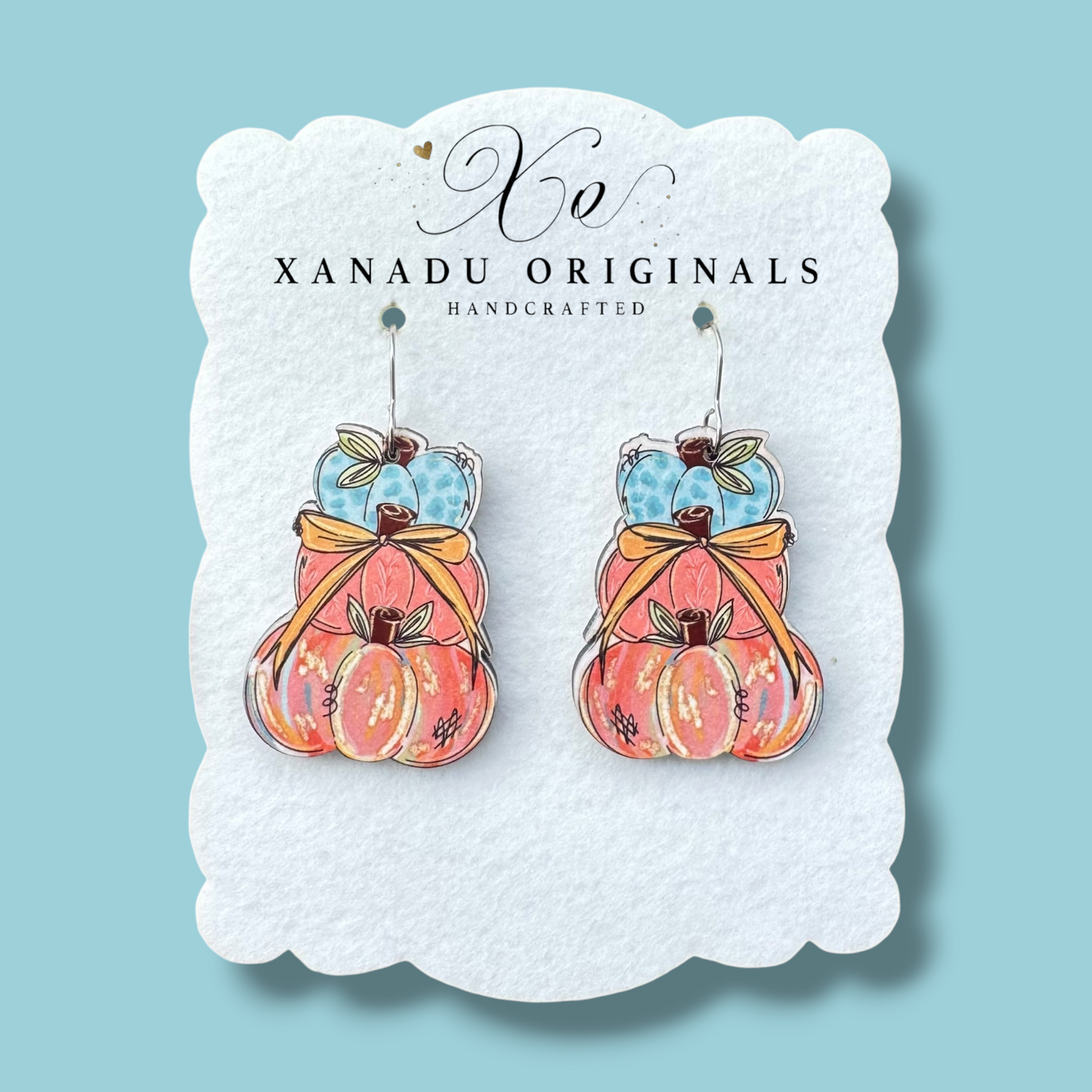 Painted Pumpkin Stack Earrings