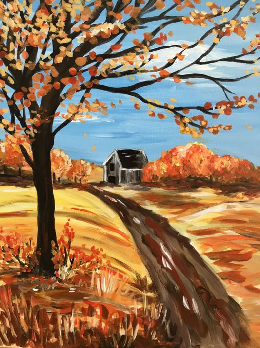 A Walk in Fall Painting Class  $35  7-22-24  6:30-8:30