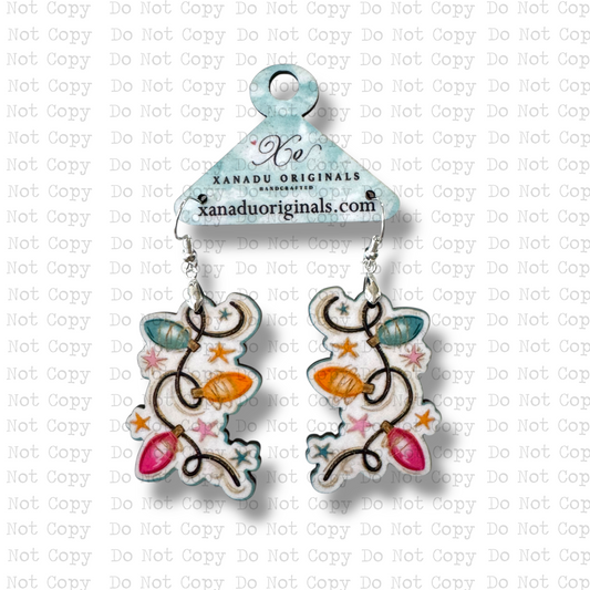 Glitter Christmas Lights Earrings