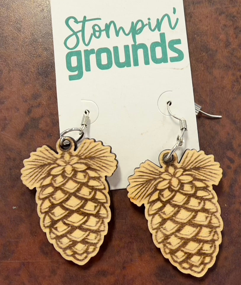 Christmas Wood Earrings