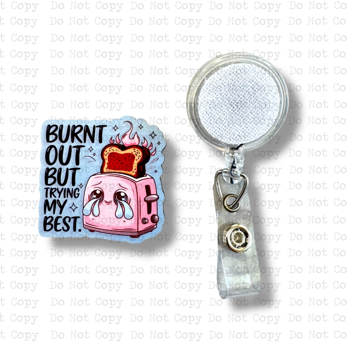 Burnt Out Interchangeable Badge Button with Reel Option