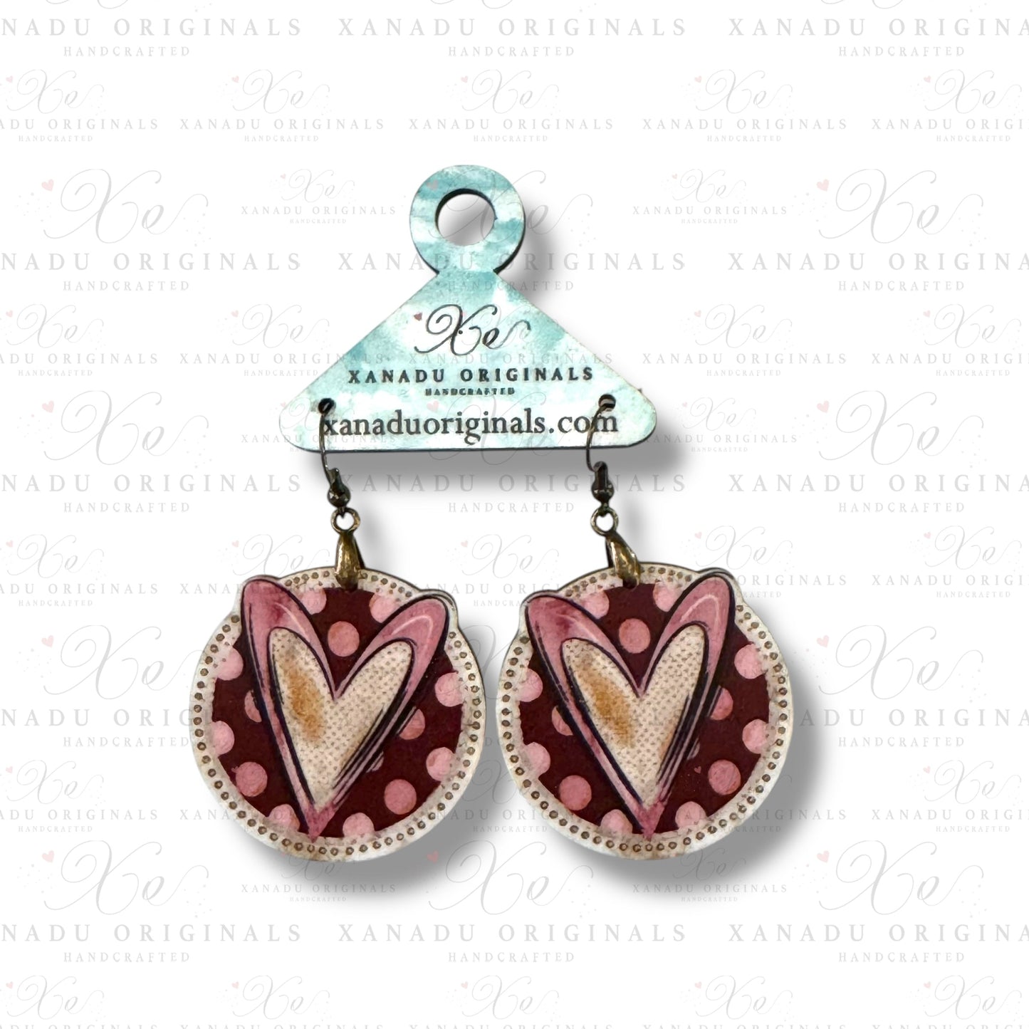 Polka Dot Heart Earrings