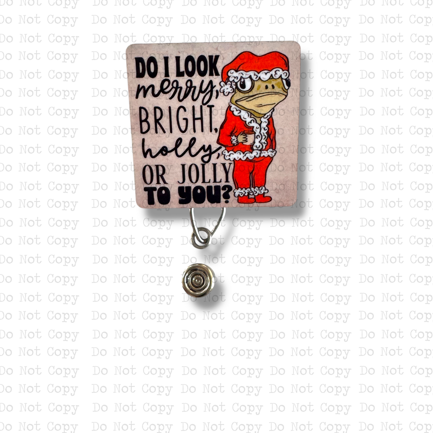 Bright Holly or Jolly Interchangeable Badge Button with Reel Option