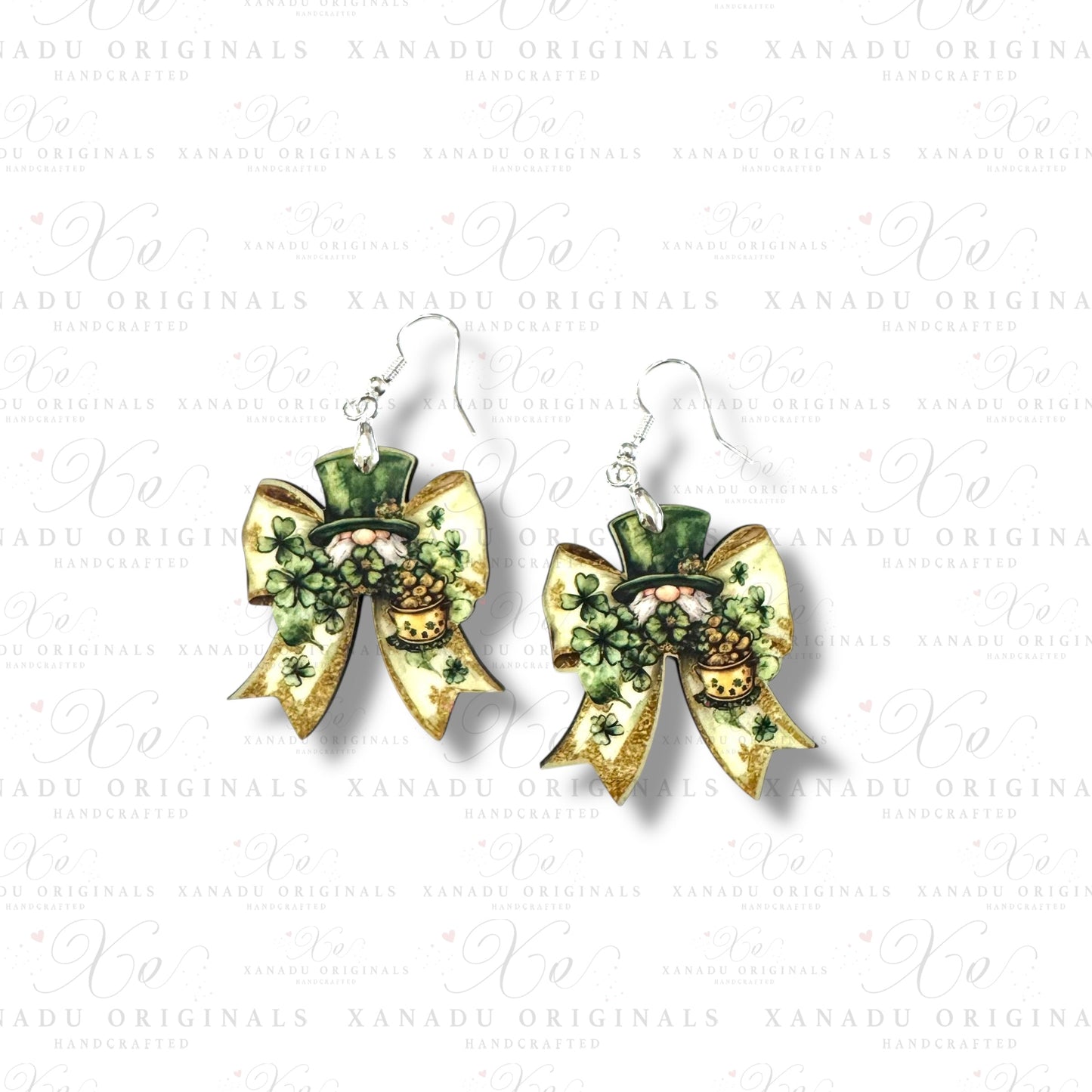 St Pattys Bow Earrings