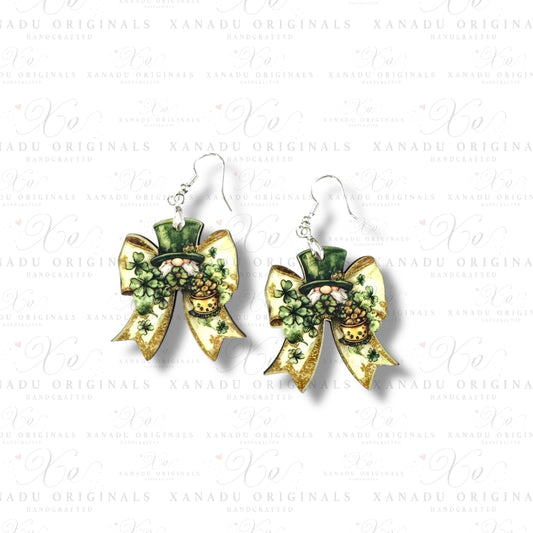 St Pattys Bow Earrings