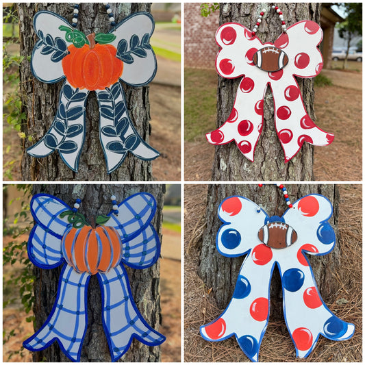 Pumpkin/Football Bow Door Hanger Class $50 9-20-25 10:00-12:00