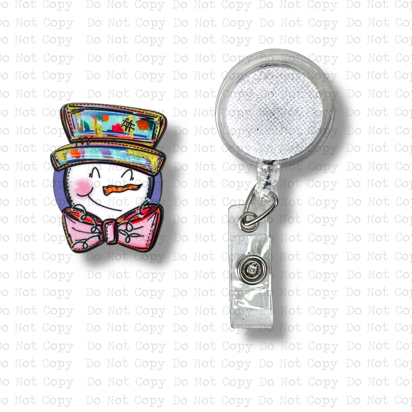 Funky Snowman Interchangeable Badge Button with Reel Option