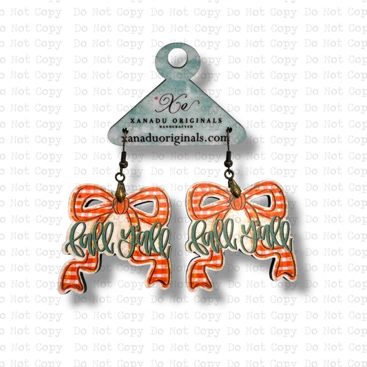 Fall Y'all Bow Earrings