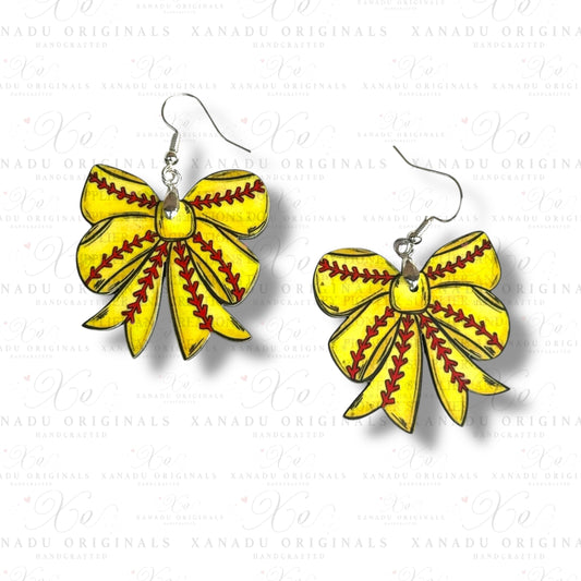 Softball Bow Earring