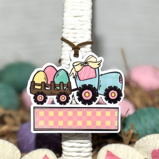 Girl Tractor Personalized Easter Basket Tag
