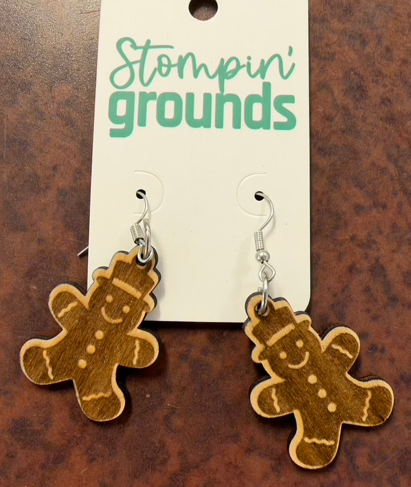 Christmas Wood Earrings