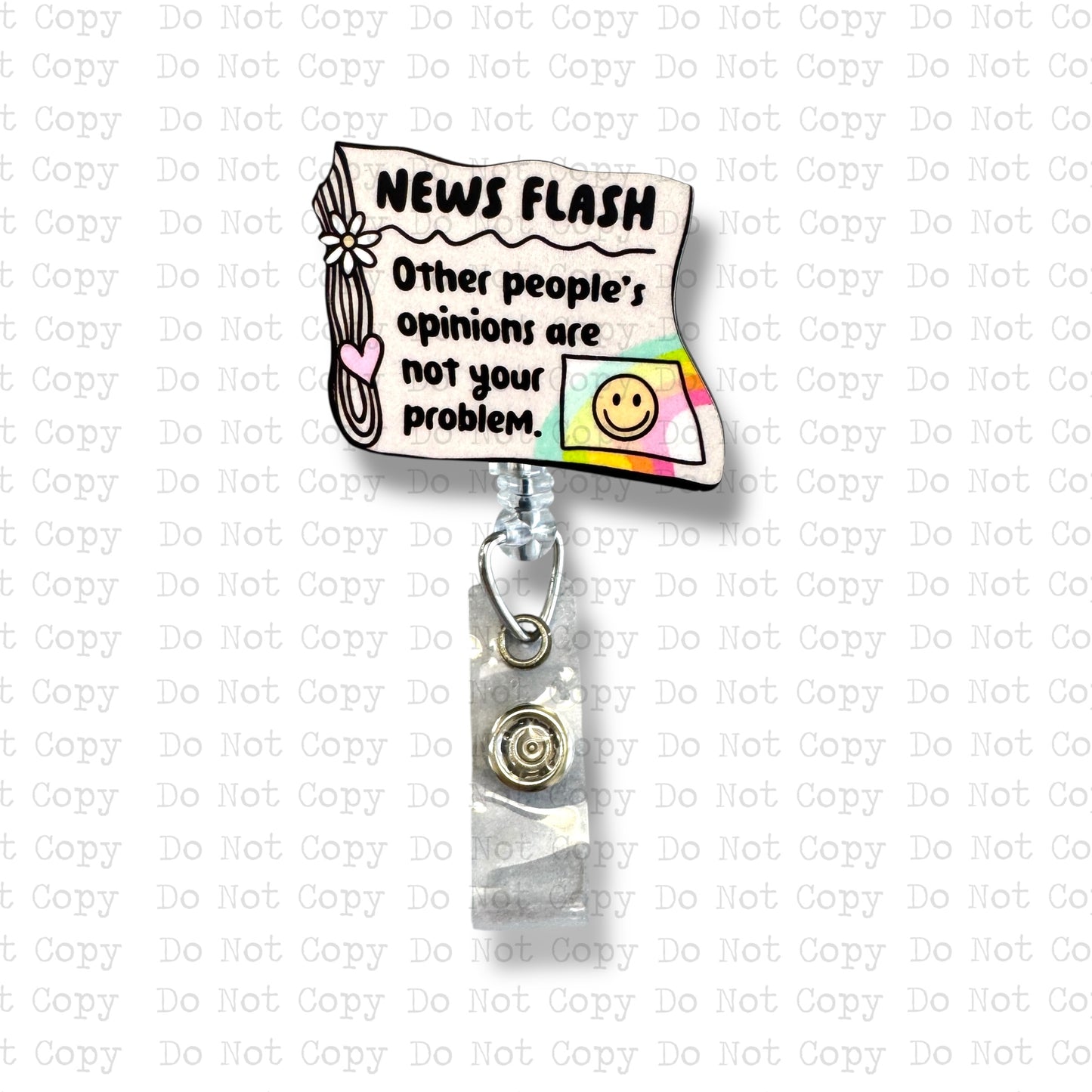 News Flash Interchangeable Badge Button with Reel Option