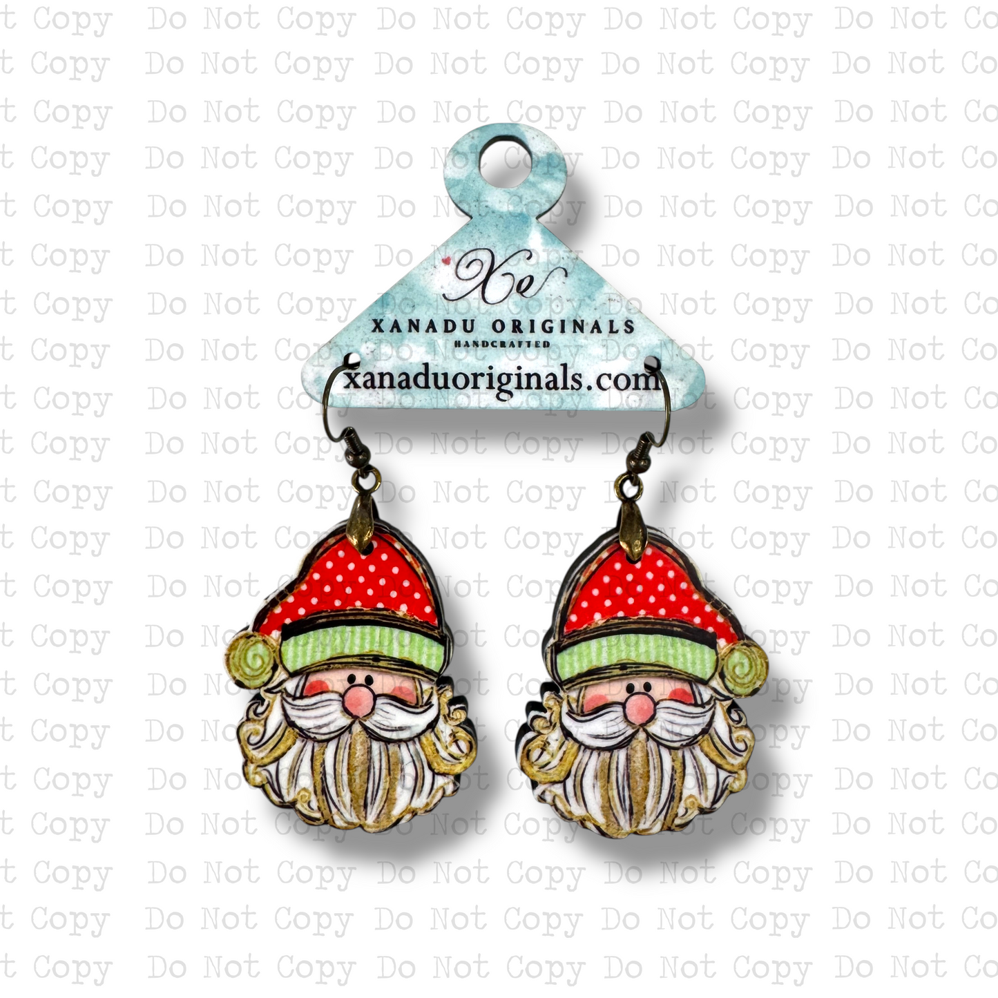 Dots and Stripes Santa Earrings