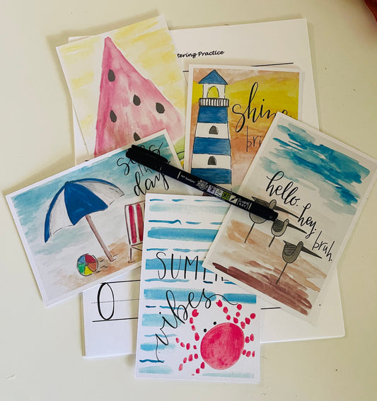 Summer Handlettering Class (BYOB Bring Your Own Wine)  🍫          $45 5-28-26 6:00-8:00