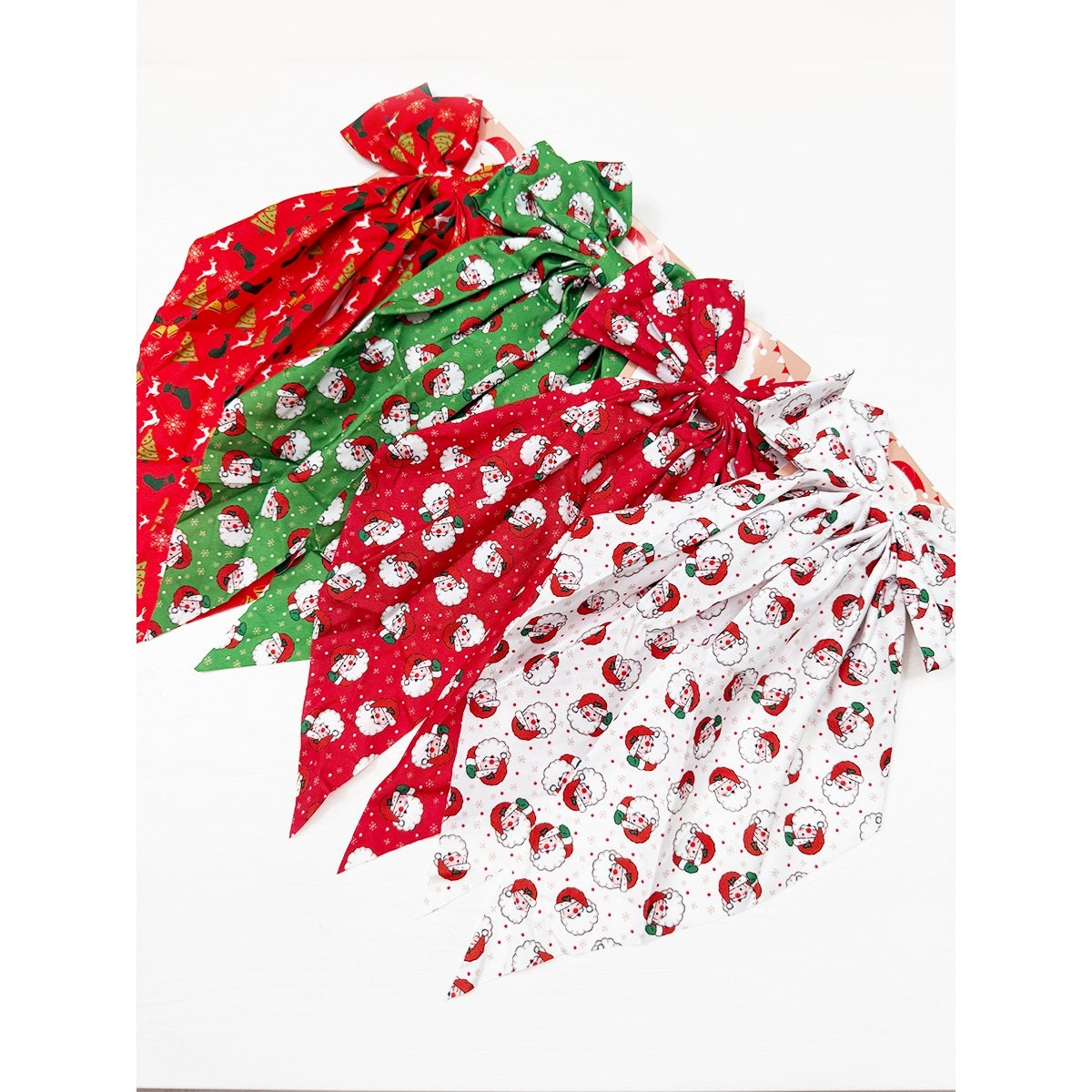 Christmas Boarder Print Bow Hair Clip