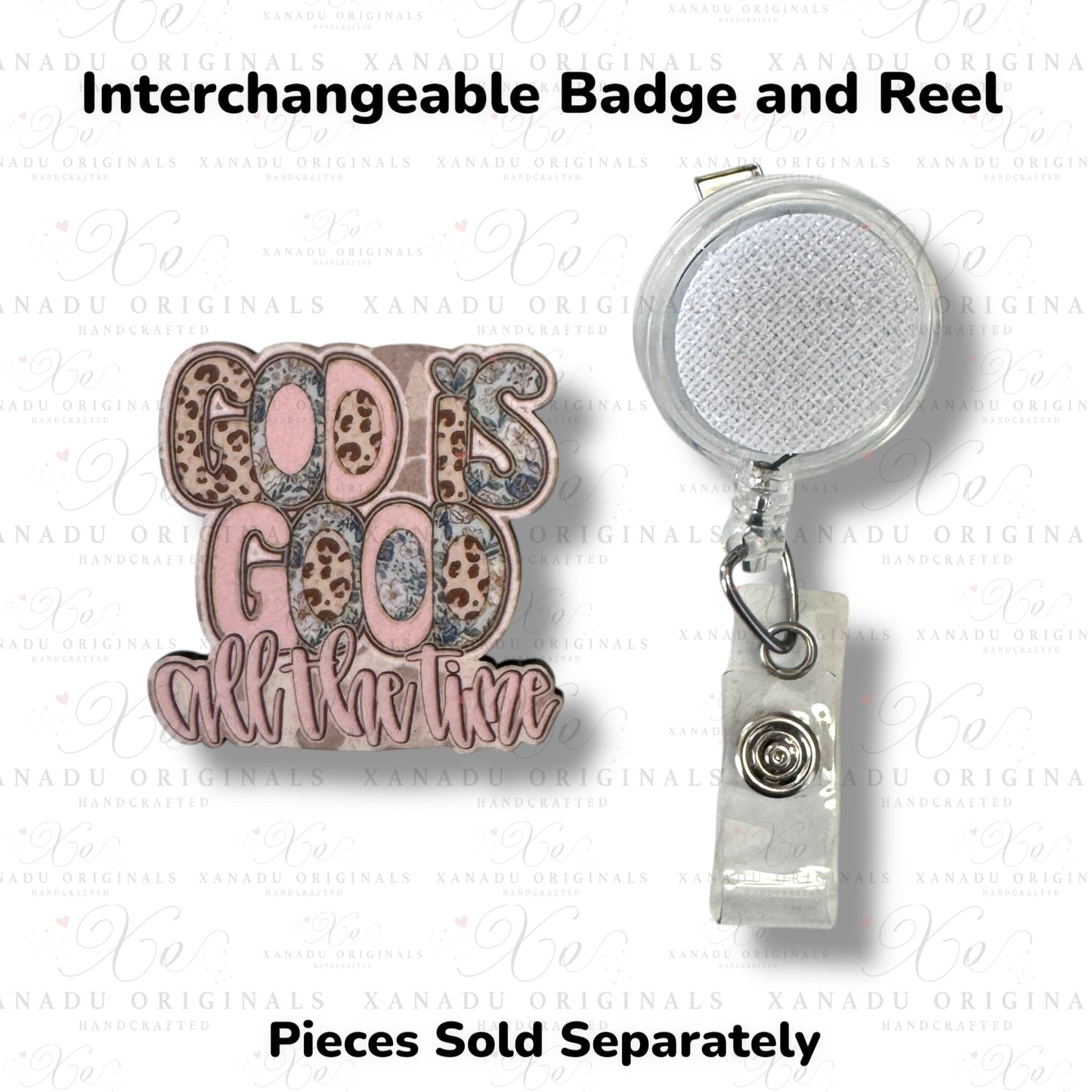 God Is Good Muted Interchangeable Badge Button with Reel Option