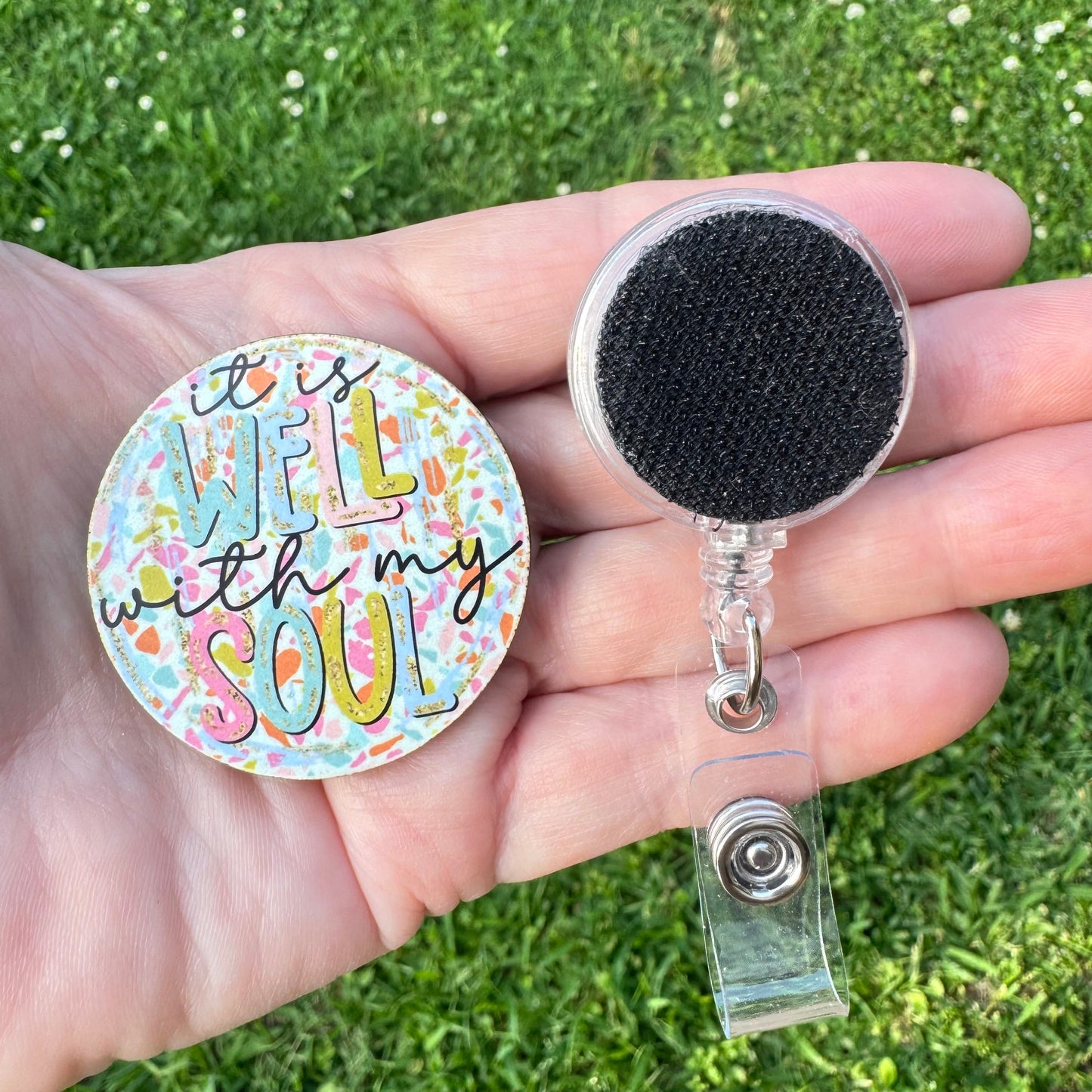 Well With My Soul Interchangeable Badge Button with Reel Option