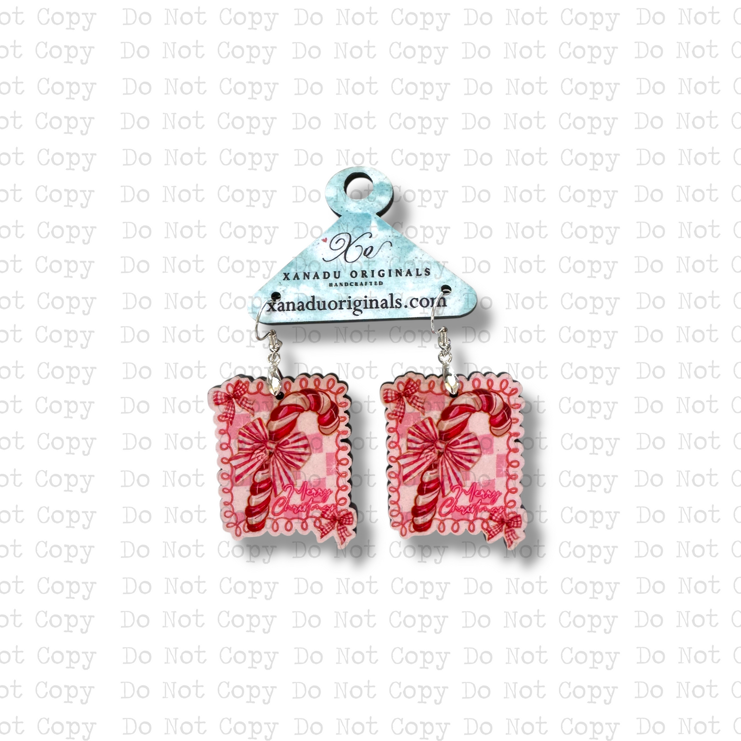 Candy Cane Christmas Earrings