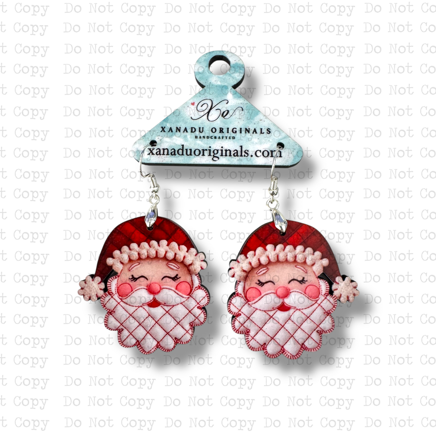 Patchwork Santa Earrings