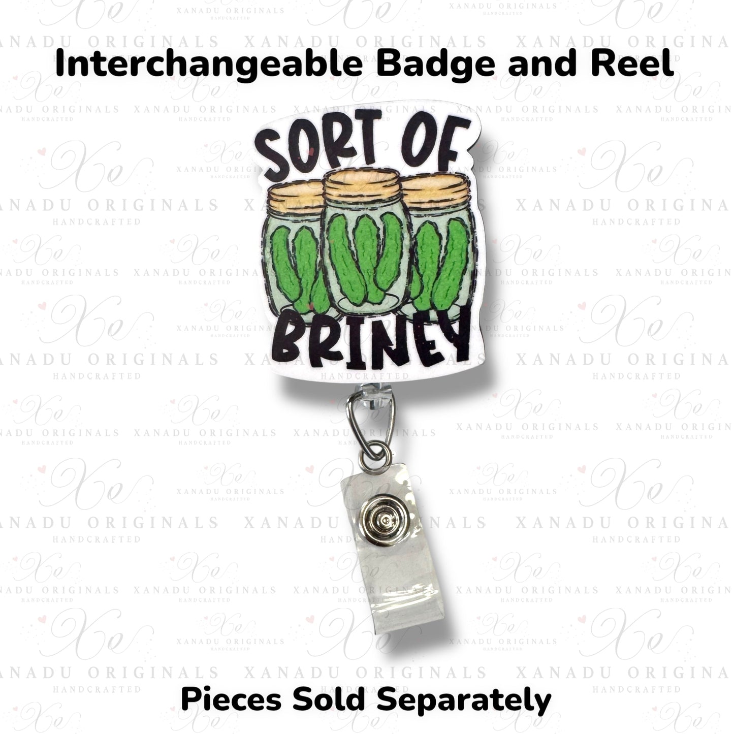 Sort of Briney Interchangeable Badge Button with Reel Option